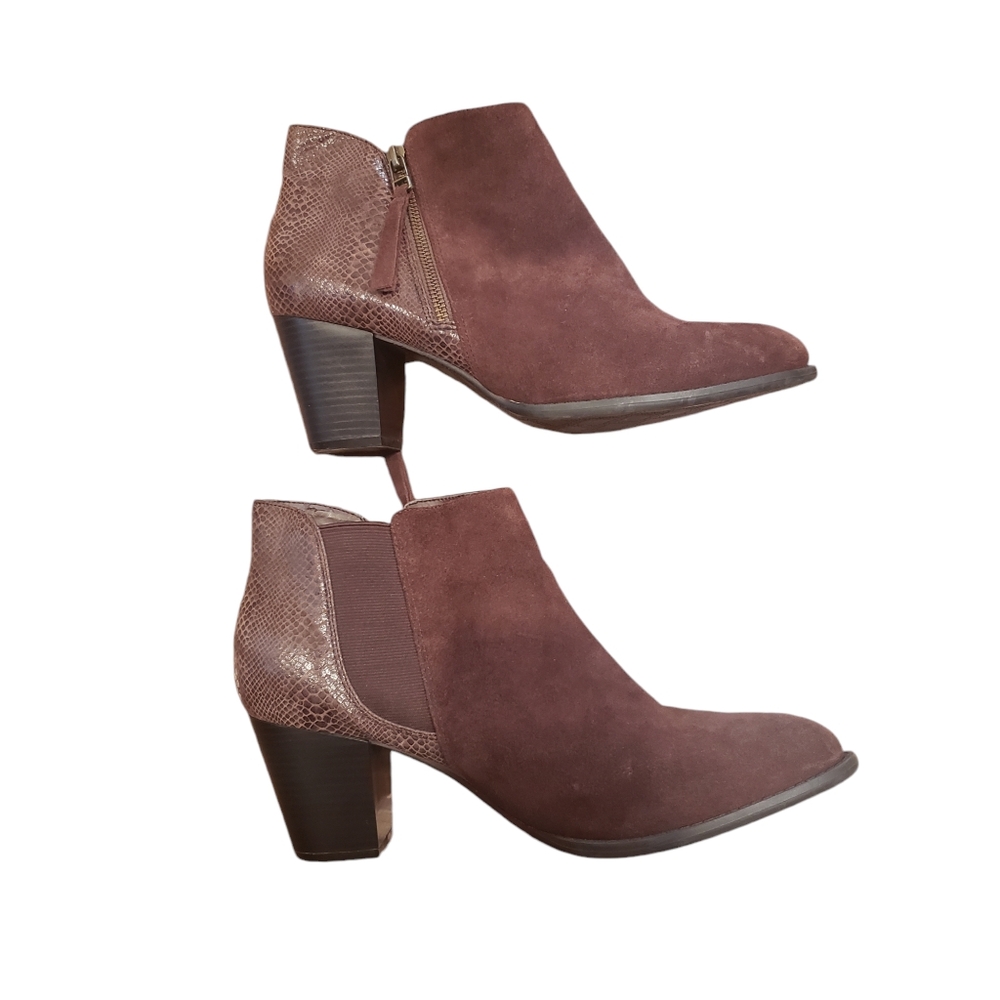 Vionic Anne Ankle Boots Java Snake Suede Size 12 … - image 2